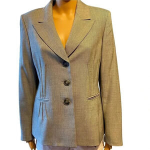 Evan-Picone Suit Women 3 Buttons Blazer Jacket Career Wear Size 10